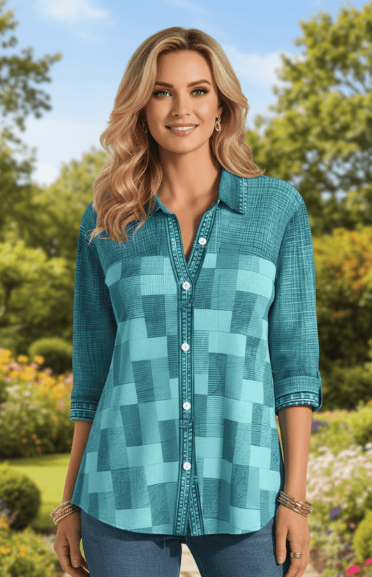 ARLINA – Versatile Check Pattern Top