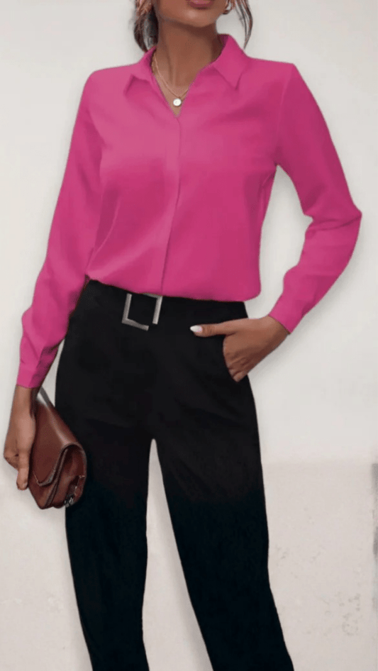 ÉLARA - Tailored Button-Up Blouse