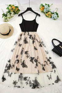 Violet Row - Lace Embroidered Midi Dress