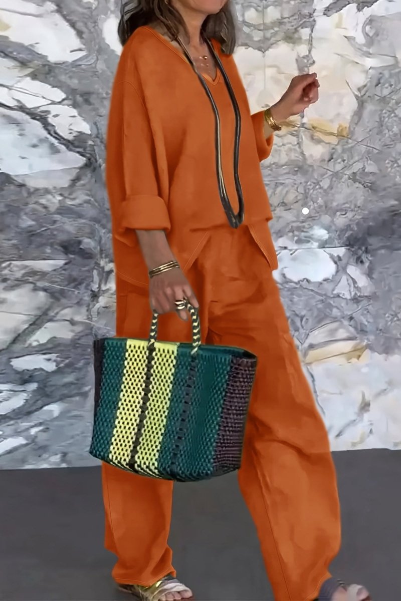 RYLAN – Women’s Linen Summer Casual Loose Pants Suit