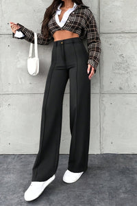 ZALERIA – Solid Color Elegant Straight-Leg Pants