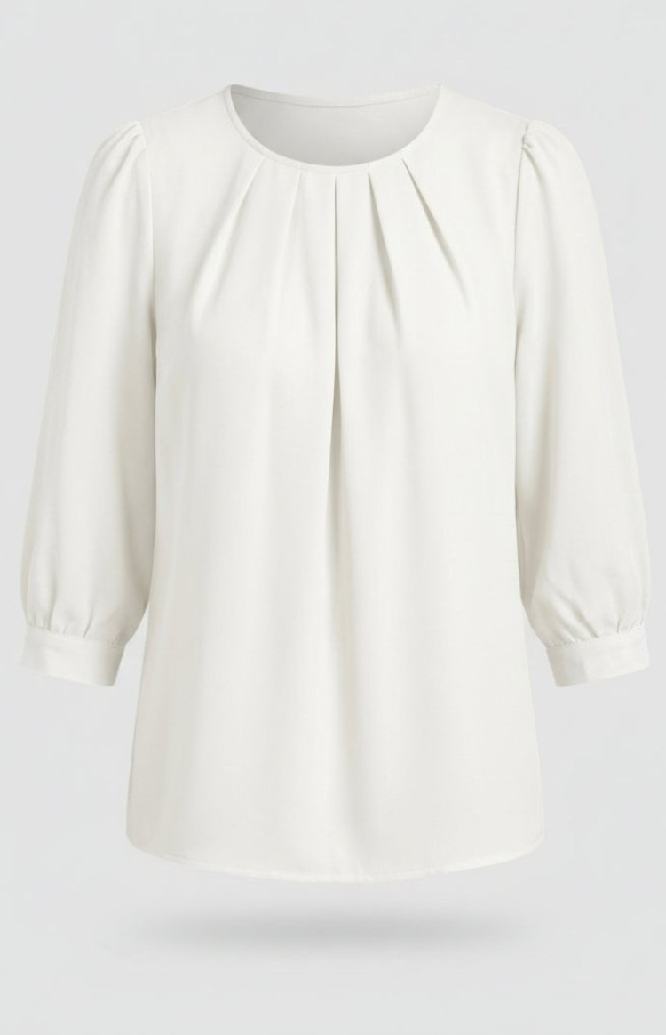 LUMASILK – Elegant Satin Blouse Pleated Design Chic Versatile Fit