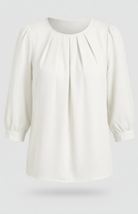 LUMASILK – Elegant Satin Blouse Pleated Design Chic Versatile Fit