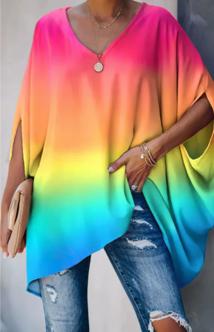 VELVETSKY – Chic Spring Blouse Relaxed Fit V-Neck Pleated Design