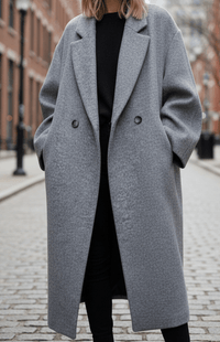 SNOWÉRA – Women’s Oversized Spring Coat, Classic Double-Breasted Look