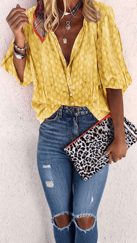 MIRA - Chic Airy Button Blouse