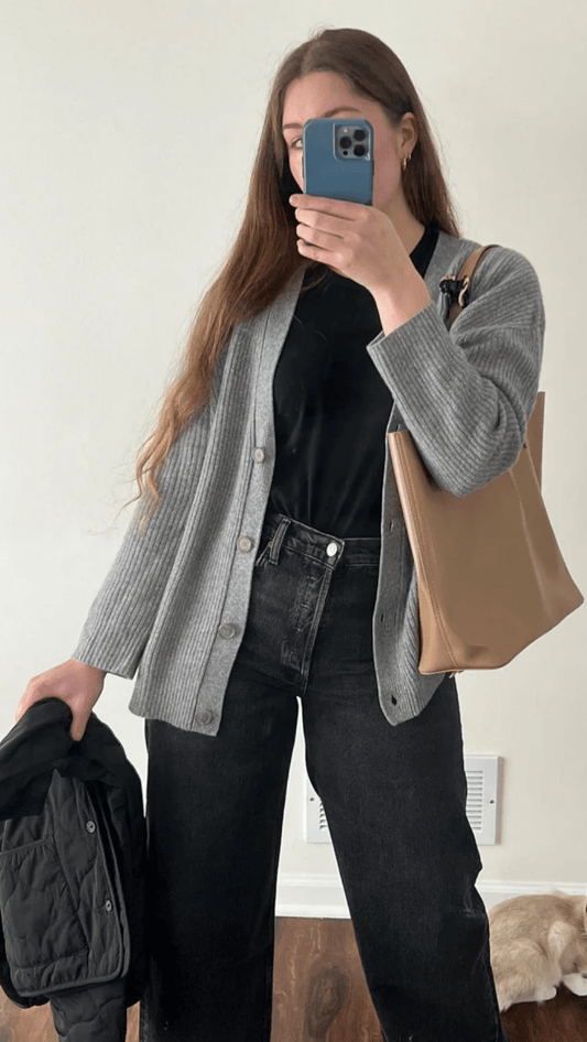 SERAVÉL - Oversized Ribbed Cardigan