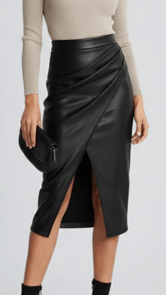 VALERIA - Pleated Midi Skirt with Front Split