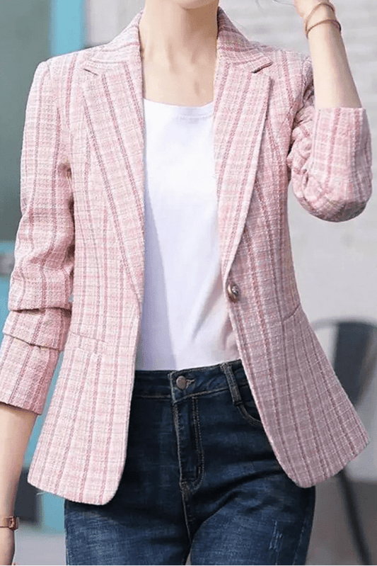 Lior – Refined Plaid Blazer with Structured Shoulders and Grace