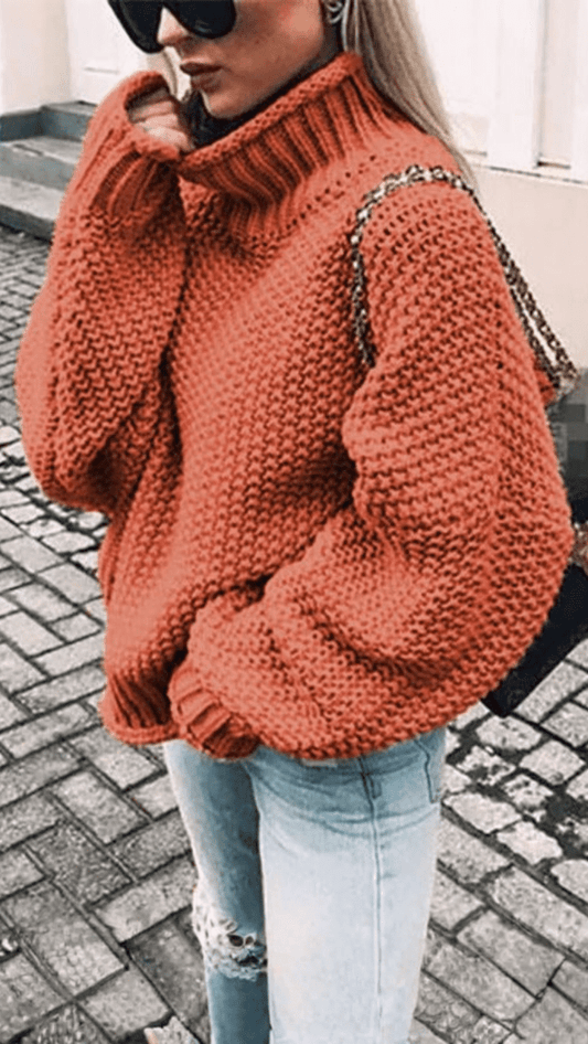 ÉLORIA - Chunky Knit Turtleneck Sweater