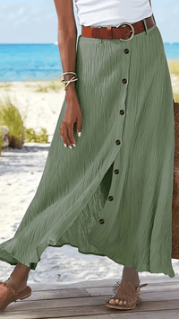 SERAPHINE - Button Front Flow Midi Skirt