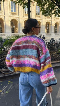 VIVARÉLLE - Rainbow Chunky Knit Cardigan
