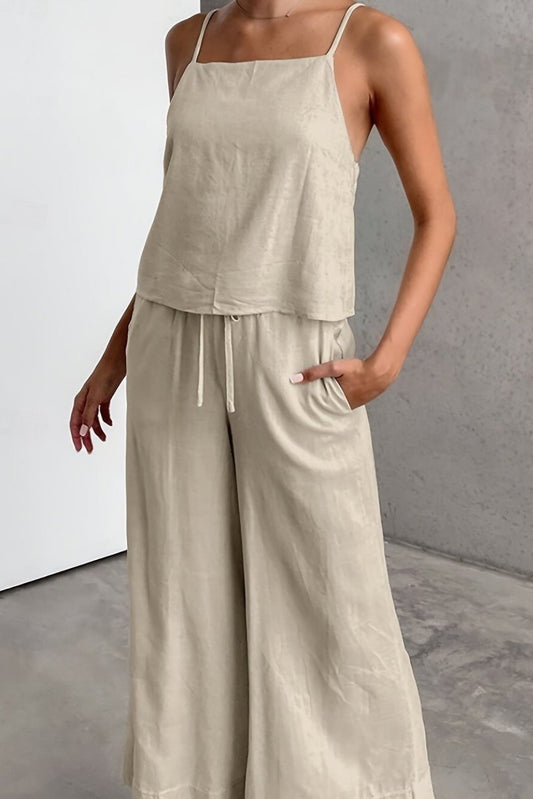 MYLENA – Sleeveless Linen Cami & Drawstring Pants