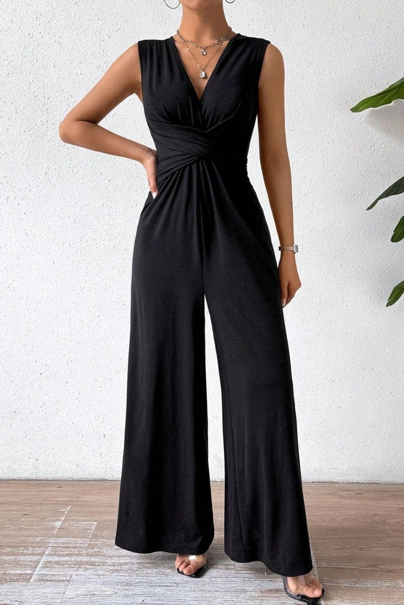 Kalia – Essential Sleeveless Waist-Cinching Commuter Jumpsuit