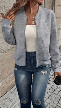 LUMIÈRA - Textured Zip Cardigan