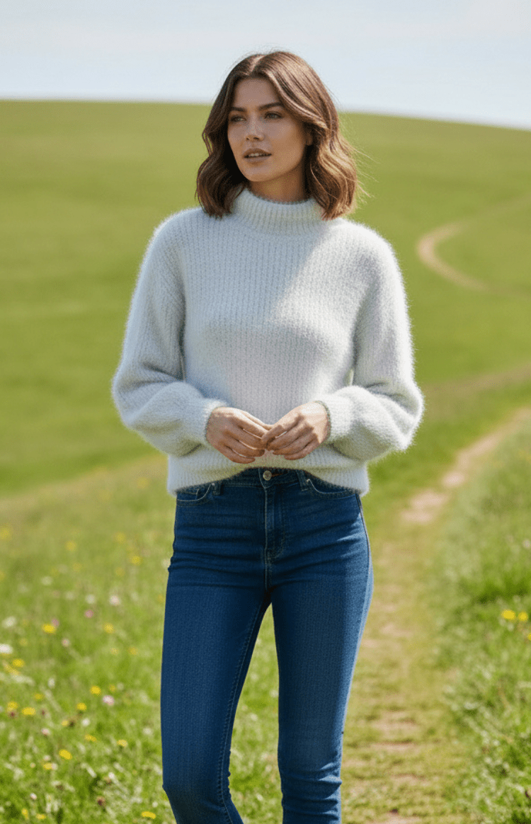 LOUNARIA – Women’s Soft Turtleneck Knit Sweater, Cozy High Neck Fit