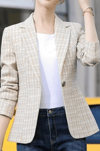 Lior – Refined Plaid Blazer with Structured Shoulders and Grace