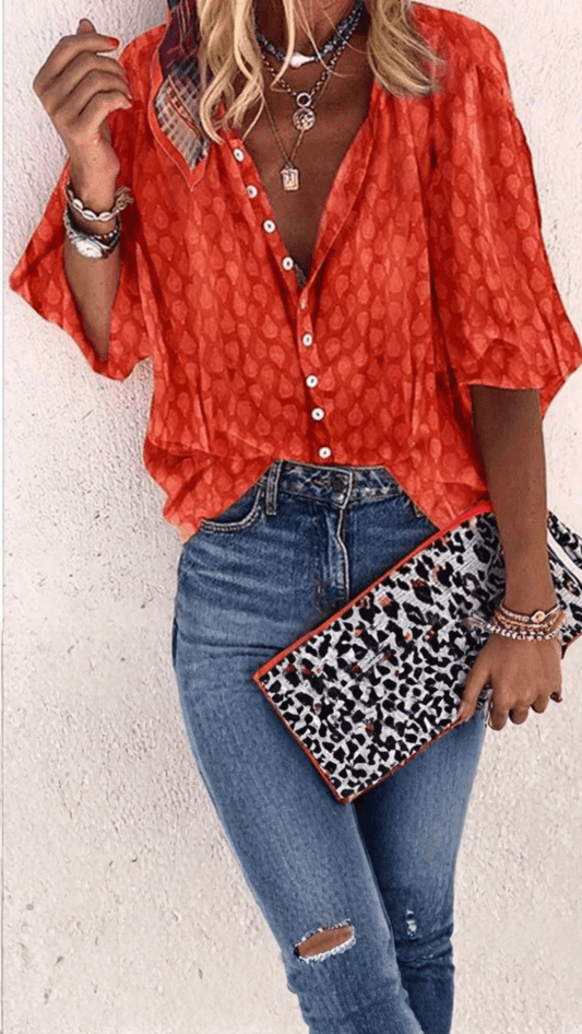 MIRA - Chic Airy Button Blouse