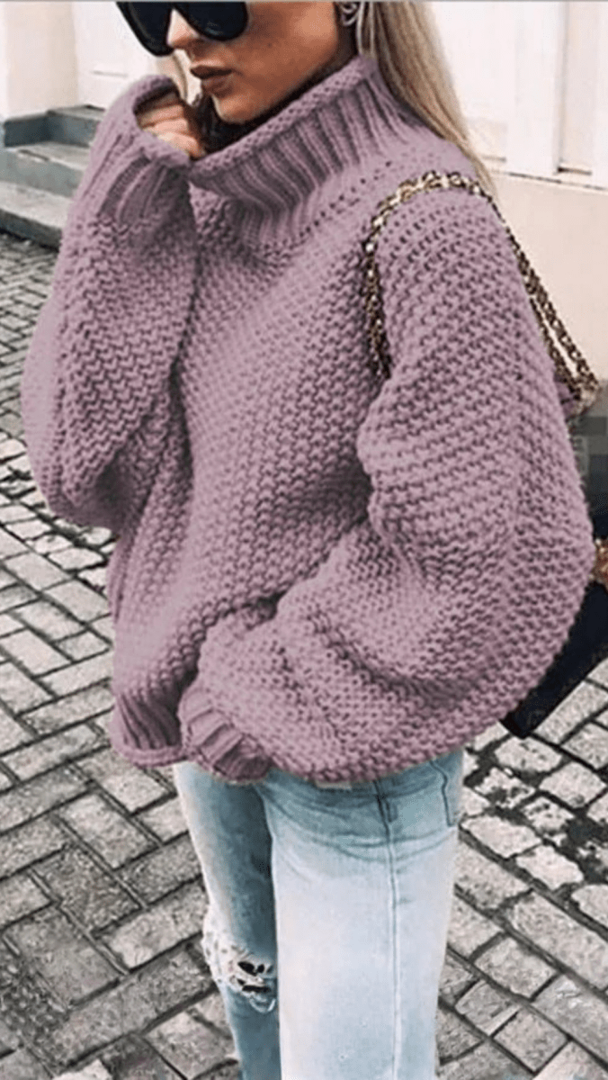 ÉLORIA - Chunky Knit Turtleneck Sweater