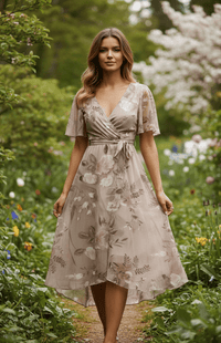 LUNAVÉ – Flattering V-Neck Maxi Dress for Casual and Formal Style