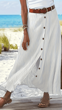 SERAPHINE - Button Front Flow Midi Skirt