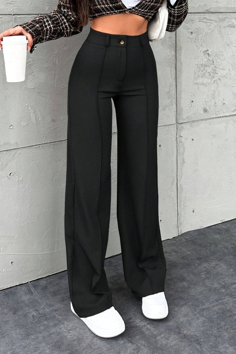ZALERIA – Solid Color Elegant Straight-Leg Pants