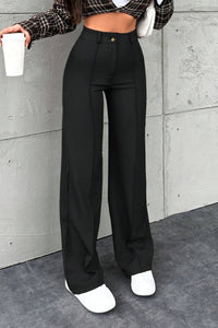 ZALERIA – Solid Color Elegant Straight-Leg Pants
