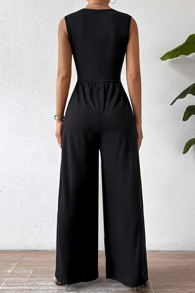 Kalia – Essential Sleeveless Waist-Cinching Commuter Jumpsuit