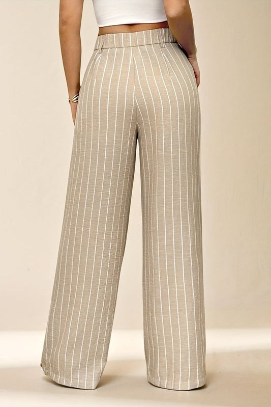 FAYLENZA – Chic High-Rise Striped Trousers