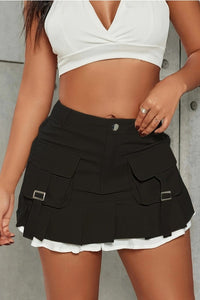 Oria – Sleek Solid Cargo Skirt with Minimalist Profile