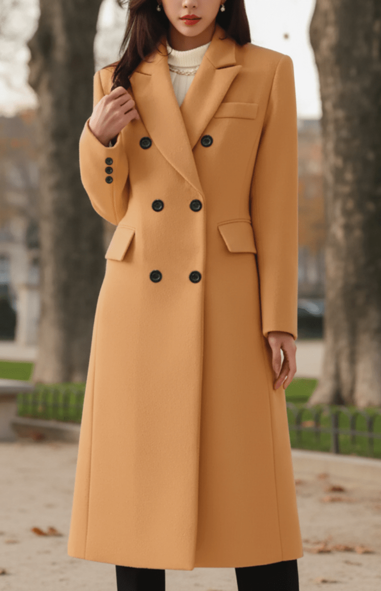MONTÉRA – Women’s Long Wool Coat for Sophisticated Spring Styling