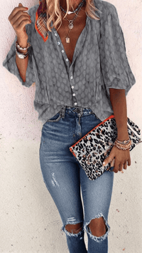MIRA - Chic Airy Button Blouse