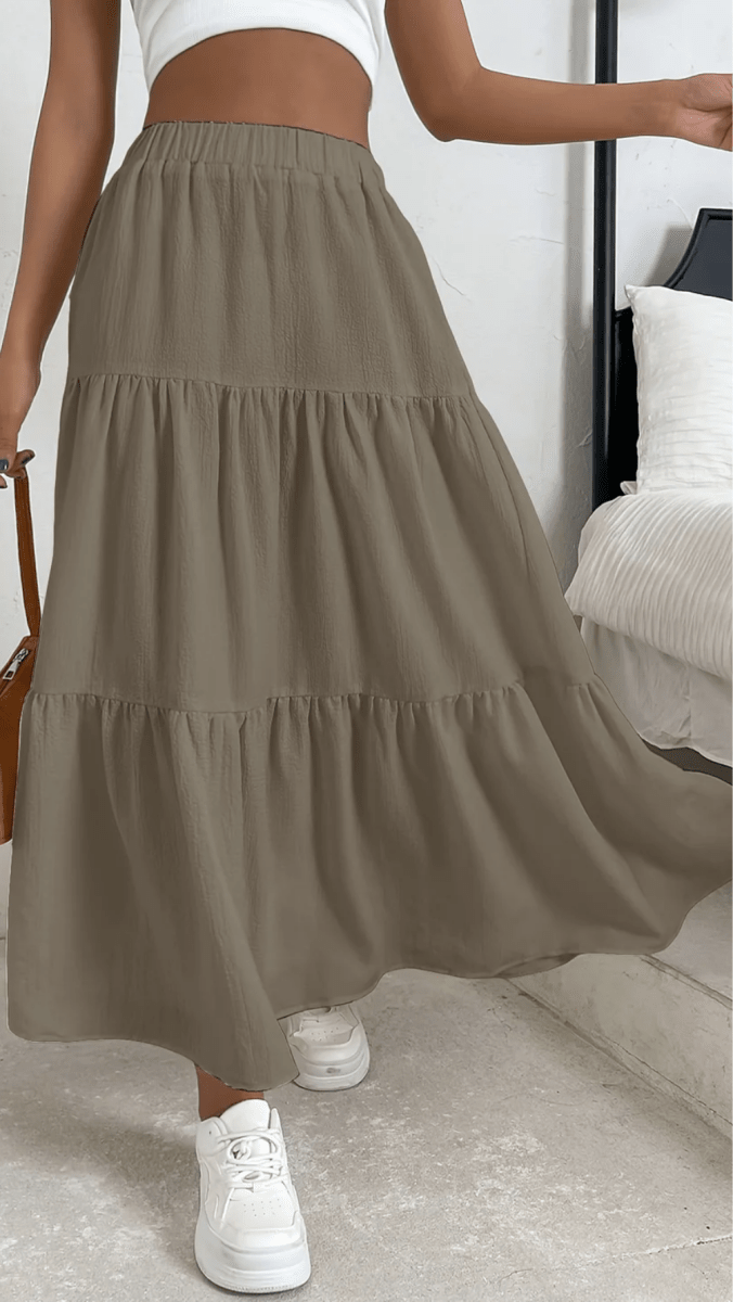 AURÉLIA - Tiered Flow Midi Skirt