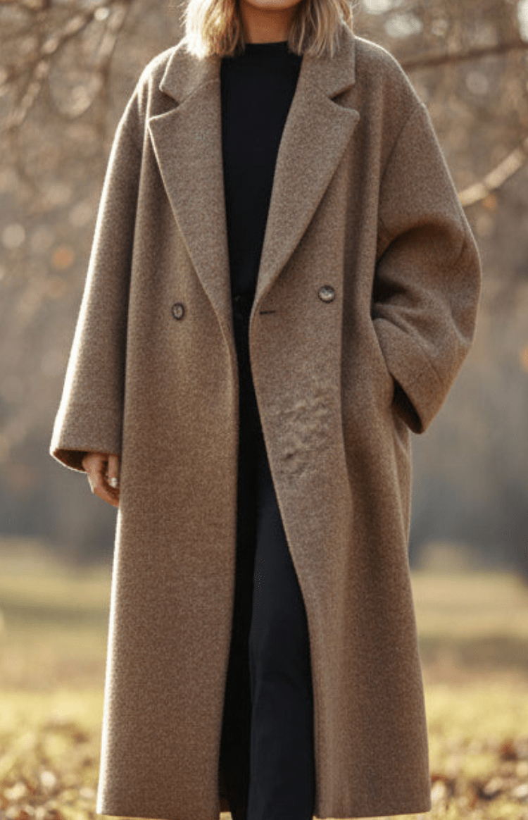 SNOWÉRA – Women’s Oversized Spring Coat, Classic Double-Breasted Look