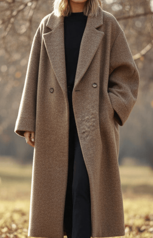 SNOWÉRA – Women’s Oversized Winter Coat, Classic Double-Breasted Look