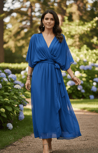 CHIFFONÉA – Elegant lightweight chiffon midi dress for women