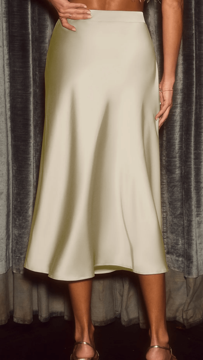 ELVÉRA - Satin Flow Midi Skirt