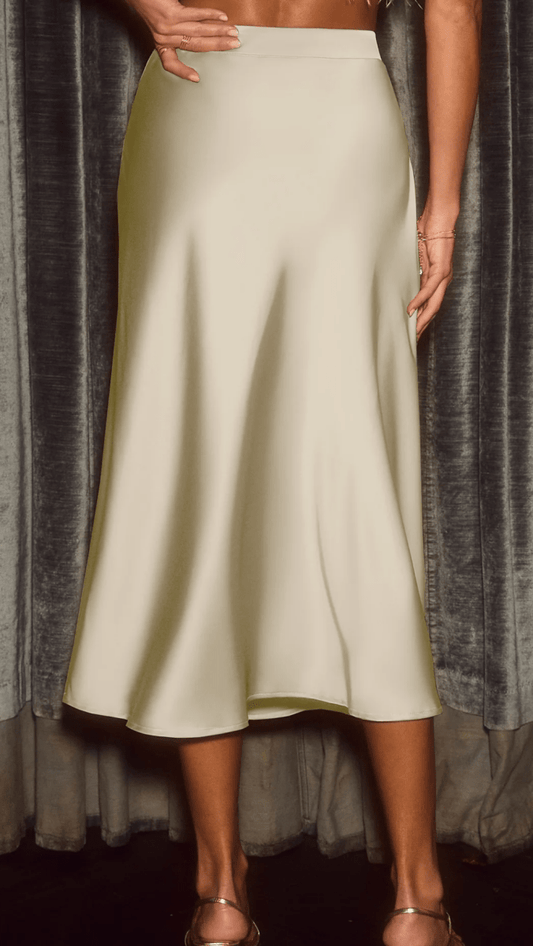 ELVÉRA - Satin Flow Midi Skirt