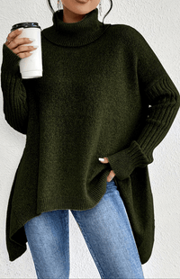 FLEURÉ – Cozy Oversized Turtleneck Knit Sweater for Relaxed Comfort and Style
