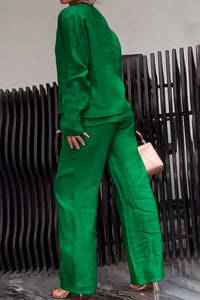 DELANCEY – Women’s Minimal Linen Solid Color Ensemble Set