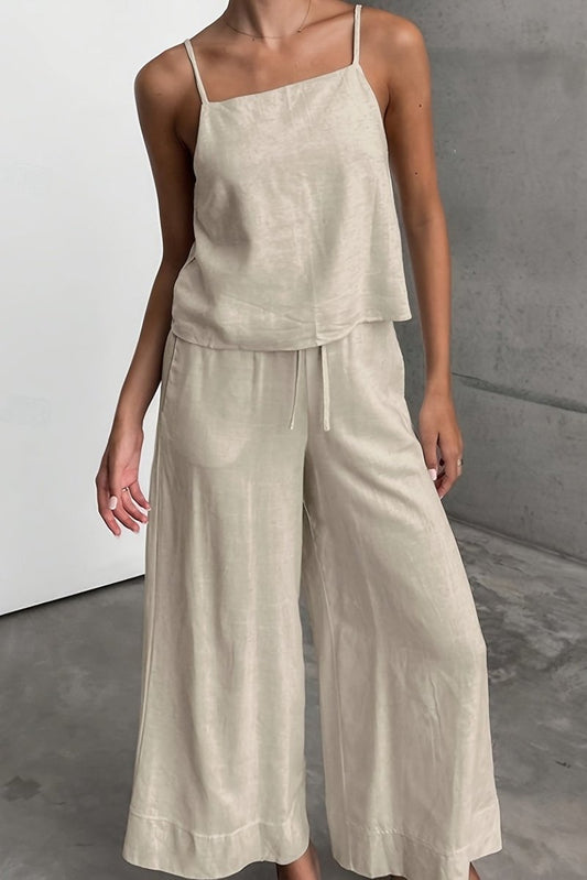MYLENA – Sleeveless Linen Cami & Drawstring Pants