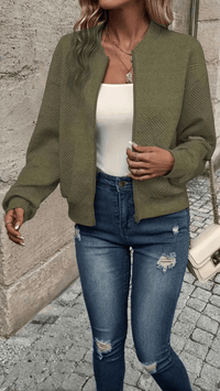 LUMIÈRA - Textured Zip Cardigan