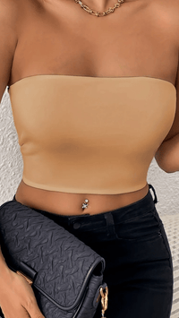 LUNARÉA - Women’s Strapless Bandeau Crop Top