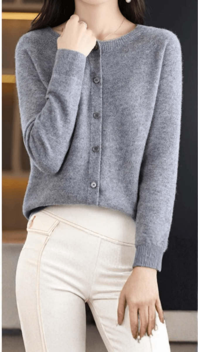 ÉLISARA - Soft Button Knit Cardigan