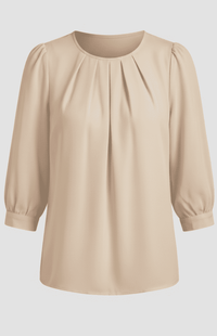 LUMASILK – Elegant Satin Blouse Pleated Design Chic Versatile Fit