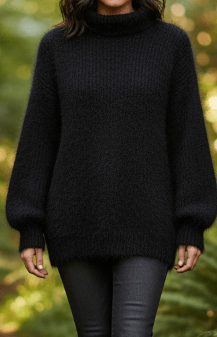 LOUNARIA – Women’s Soft Turtleneck Knit Sweater, Cozy High Neck Fit