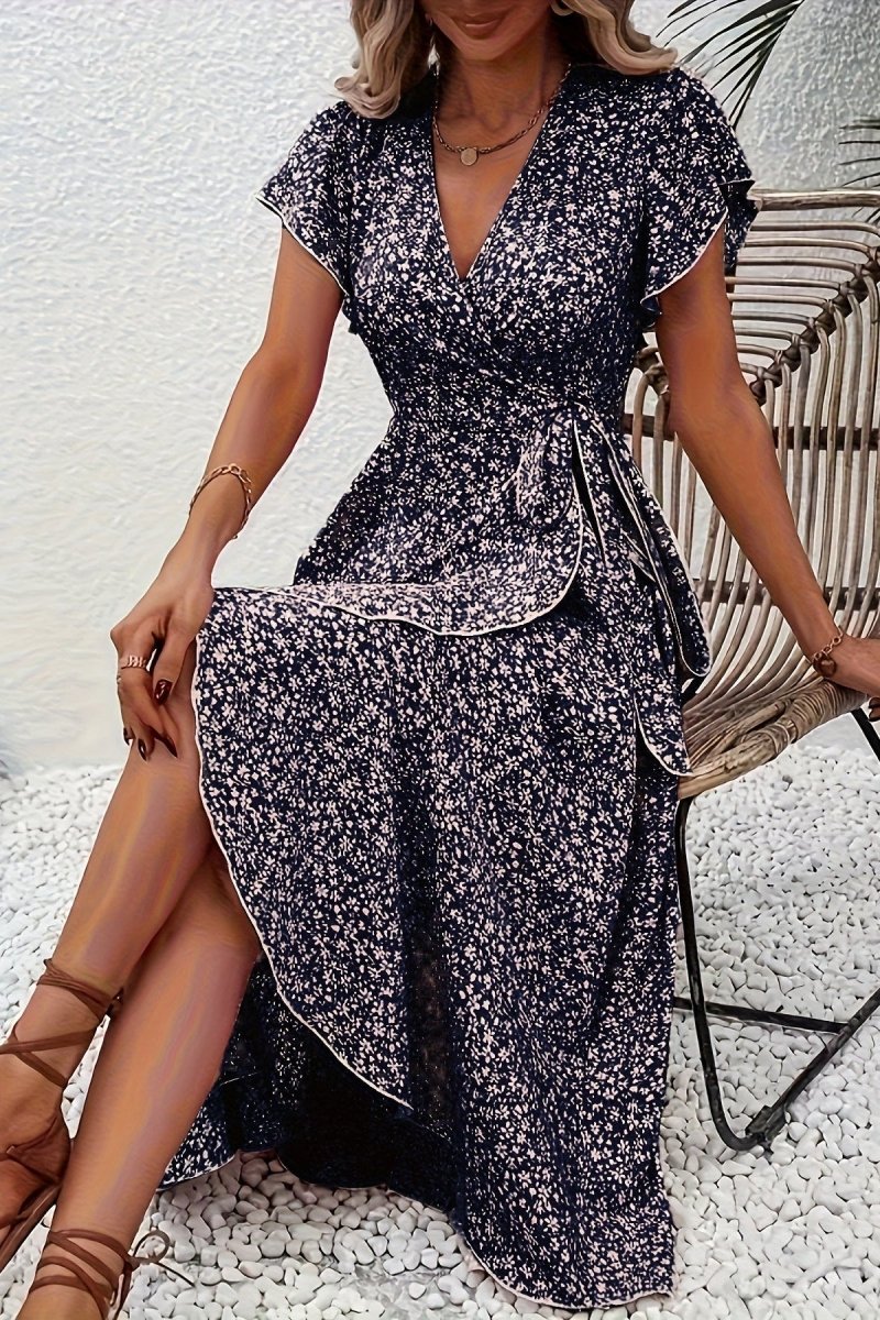 Willow & Grace - Floral Wrap Midi Dress