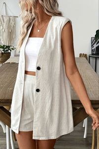 ORLENA – Chic Linen-Style Shorts Ensemble