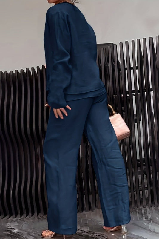 DELANCEY – Women’s Minimal Linen Solid Color Ensemble Set