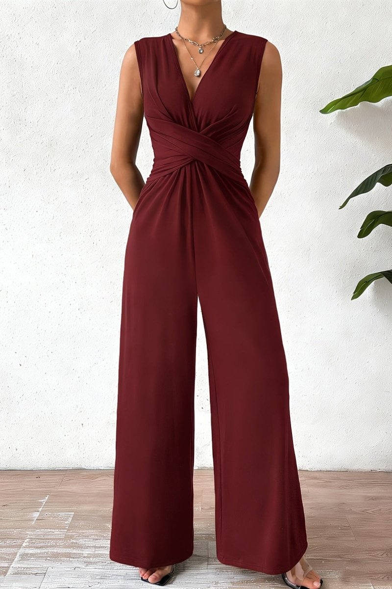 Kalia – Essential Sleeveless Waist-Cinching Commuter Jumpsuit